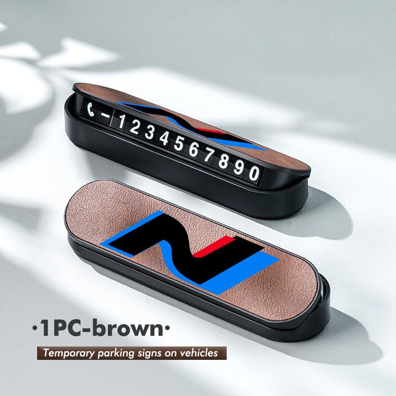 Car Phone Number Card Temporary Parking Plate Car-styling Accessories For Hyundai N LINE i30 i20 Sonata Accent Tucson Elantra CC7