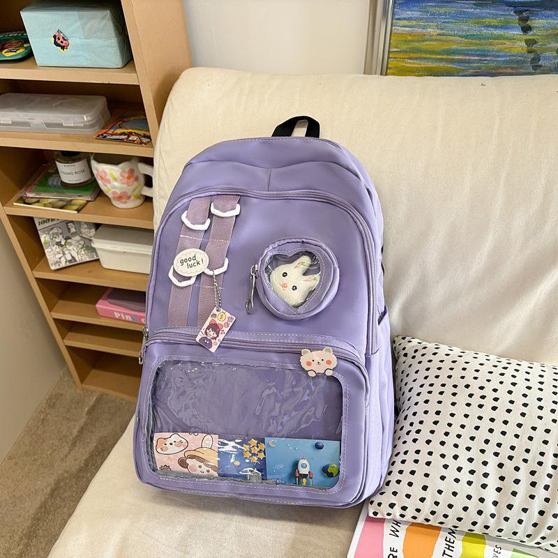 School bag, student bag, large capacity, shoulder back, high value backpack, new primary school students simple and cute pain bag