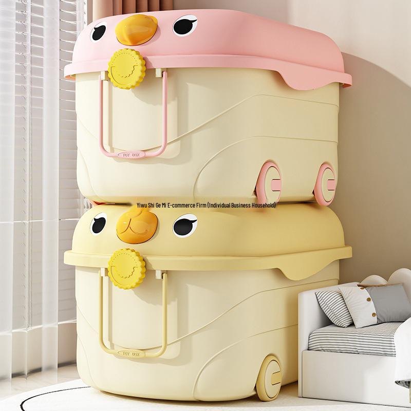 Kids' Large Capacity Plastic Storage Box for Toys, Snacks & Clothes