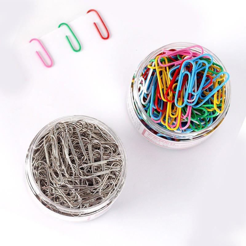 28mm Colored Nickel-Plated Anti-Rust Binder Clips and Paperclips in a Barrel Pack - Creative Office Stationery Bookmarks for Documents