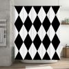 Houndstooth Print Shower Curtain for Bathroom Decor Black White Checkered Pattern Waterproof Fabric Size Customizable (white bla
