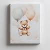 Teddy Bear In Balloon Journey Teddy Bear In Balloon Journey, 50X70 Cm, Gold Aluminum Frame, 230 Gsm Matte Paper