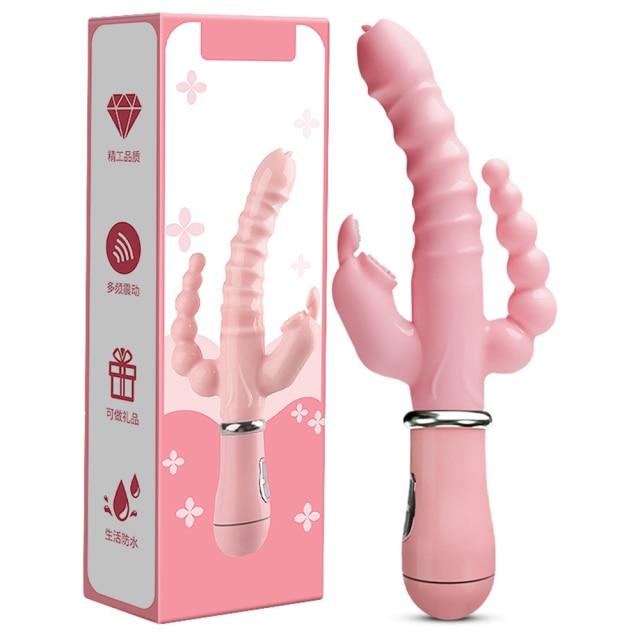 Hračky pro dospělé Dildo Vibrátor Sexuální hračka Olizování jazyka Dvojitá tyč Masturbace Králík Vibrátor Sexuální produkt pro dospělé Vibrátor pro ženy