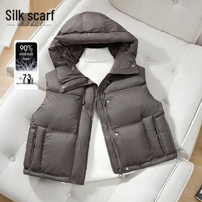 

Women s Hooded 90% Down Vest L