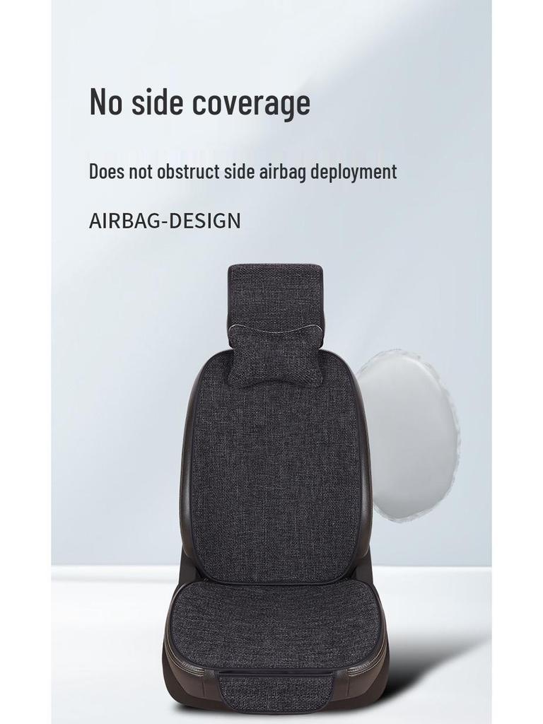 Comprehensive All-Season Linen Seat Cushion Set for Five-Seater Cars