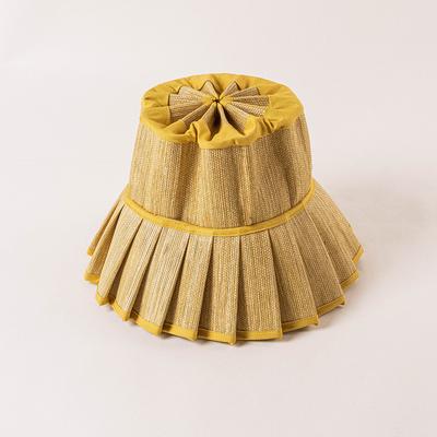 European andAmerican Fashion Leisure Folding Waterproof Straw Plaited Pleated Hat Outdoor Travel Sunscreen,wide Eaves Straw Hat