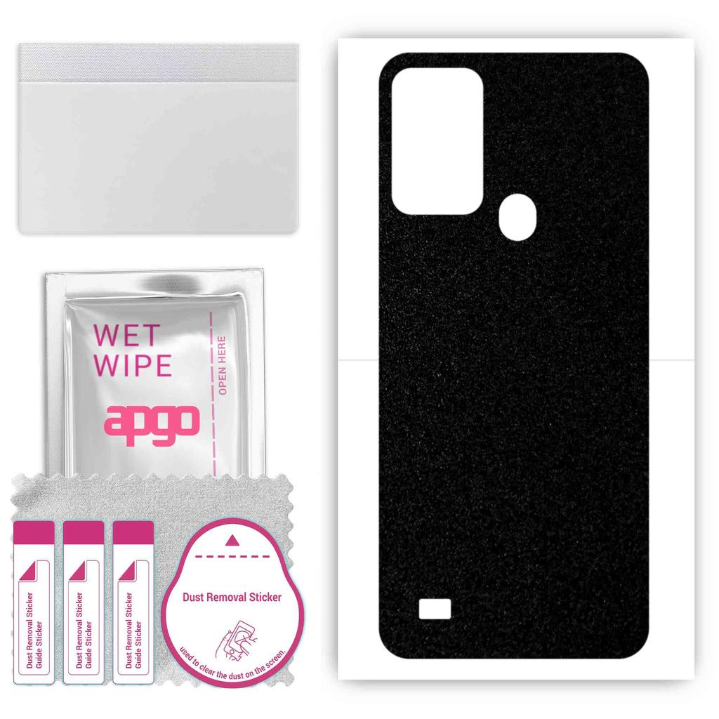 apgo Protective Skin Sticker for the back compatible with Oukitel C31 Pro, Wrap Film, Foil, Vinyl - Pattern Matte Black