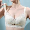 French Style Bra Women's Lace Bra Gathered Without Steel Rings Adjustable Breathable Bra Summer