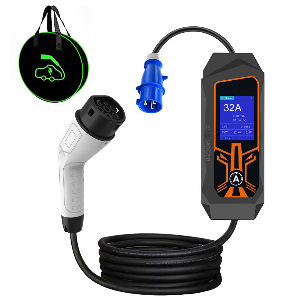 Type 2 EV Charger 250V With BTWIFI APP Control Fast Charging Portable Electric Vehicle Charger With 5M Cable Portable Electric Vehicle/PHEV 5M Cable