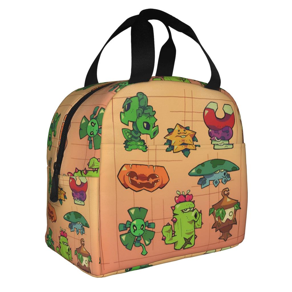 Custom Plants Gaming Zombies Insulated Lunch Bags for School Office Video Game Waterproof Thermal Cooler Lunch Box Unisex