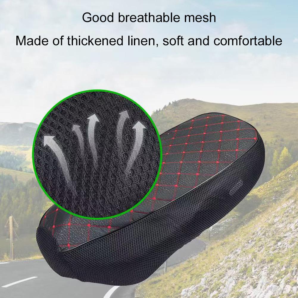 Motorcycle Seat Cushion Cover 3D Mesh Waterproof Seat Cushion Protector Protection Breathable Anti-Skid PU Leather for Scooter