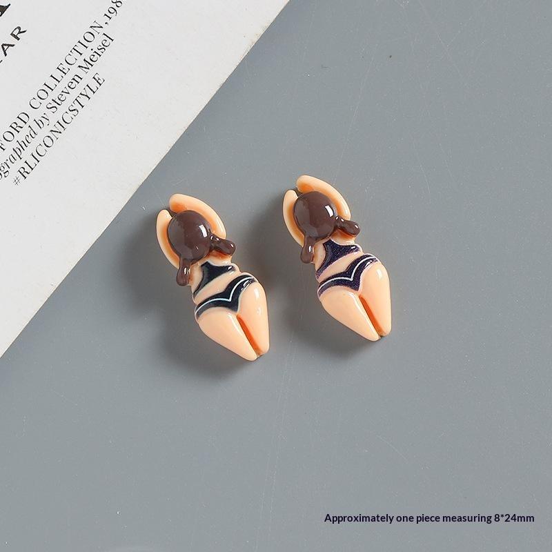 6Pcs Swimming Boys Girls Sports Resin Ornaments For Shoes Bags Cups Diy Funny Bracelet Decoration Charms Fit Birthday Present