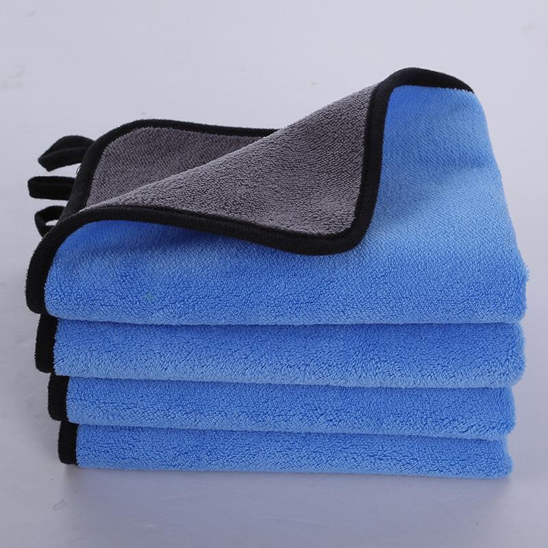 Thickened Double-Sided Coral Fleece Car Wash Towel - Water-Absorbent & Quick-Drying Cleaning Cloth with Custom Logo
