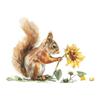 Cartoon Painted Squirrel Sunflower Bedroom Living Room Background Decorative Wall Stickers