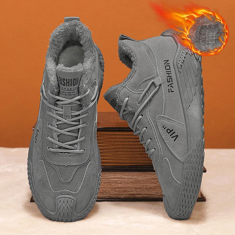Мужские плюшевые теплые и модные высокие рабочие ботинки — фото 16