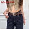 Vintage Y2k Star Rivet Pu Leather Belt With Alloy Buckle For Daily Wear
