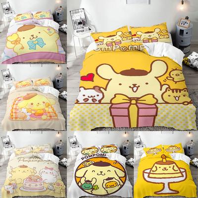 Sanrio Pom Pom Purin Bedding Sets Cartoon Dog Comforter Cover Bed Cover Duvet Cover Pillow Case 2-3 Pieces Sets Bedroom Decor