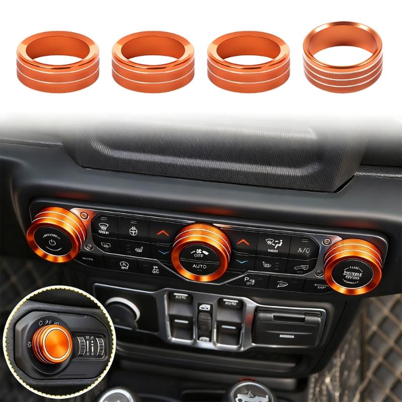 Air Conditioning Switches Knob Cover for 2018 To 2022 JLU Models Easy Snap On Installation Aluminum Upgraded Interior St