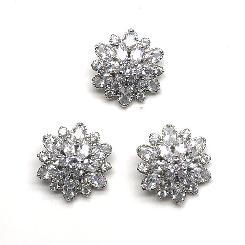 5pc/lot Delicate Crystal Buttons For Fur Coat Cubic Zirconia Button for Coat CZ Sewing Buttons for Cashmere Knit Cardigan
