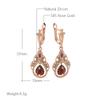 Neue Roségoldfarbene Hängeohrringe für Damen Kristallblume Roter Natürlicher Zirkon Ohrringe für Damen Vintage Schmuck