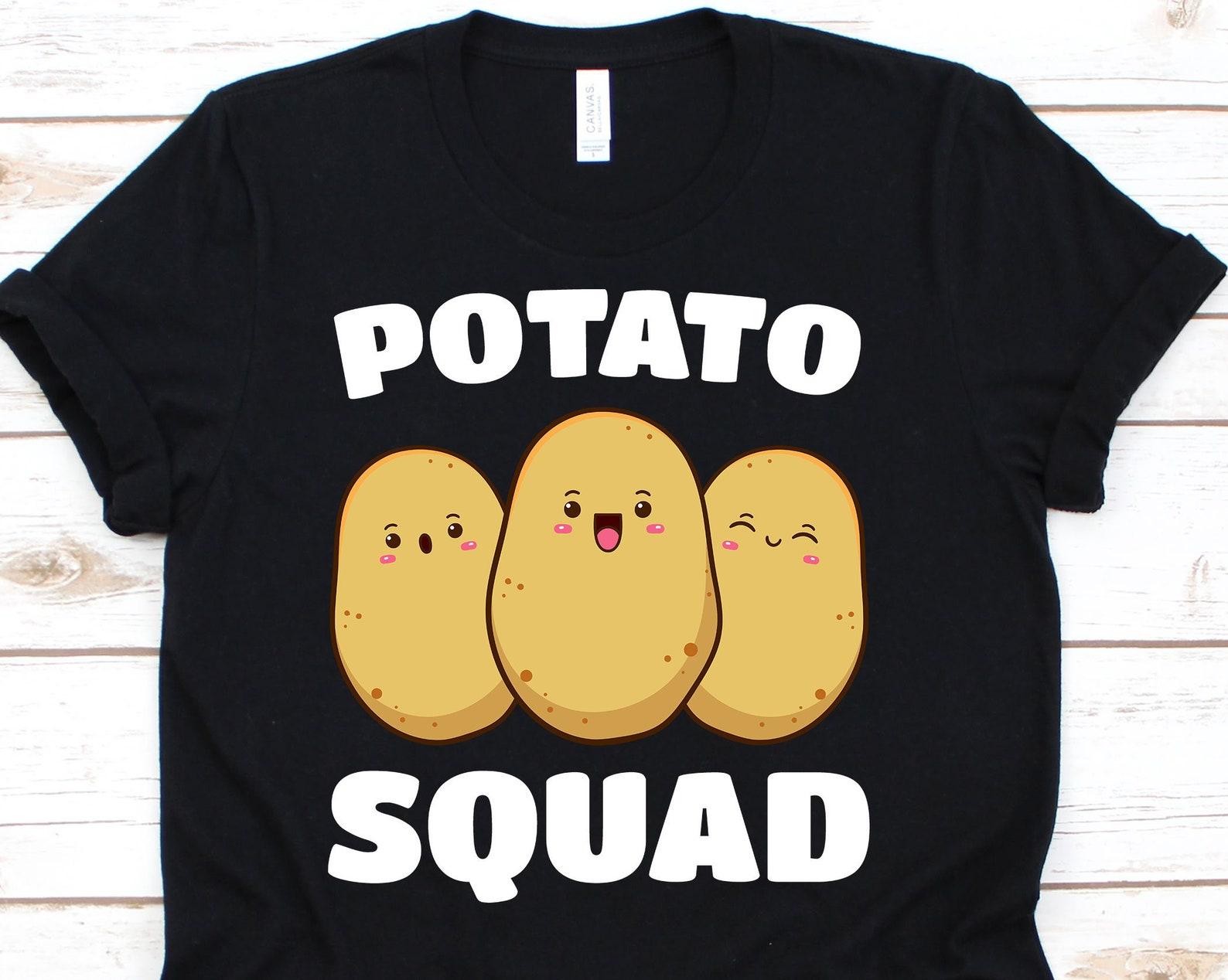 Potato Squad Shirt, Potato Lover T-Shirt For Vegetable Eater Men Women, Couch Potato For Vegans, Root Veggie Tee, Spud Gifts M