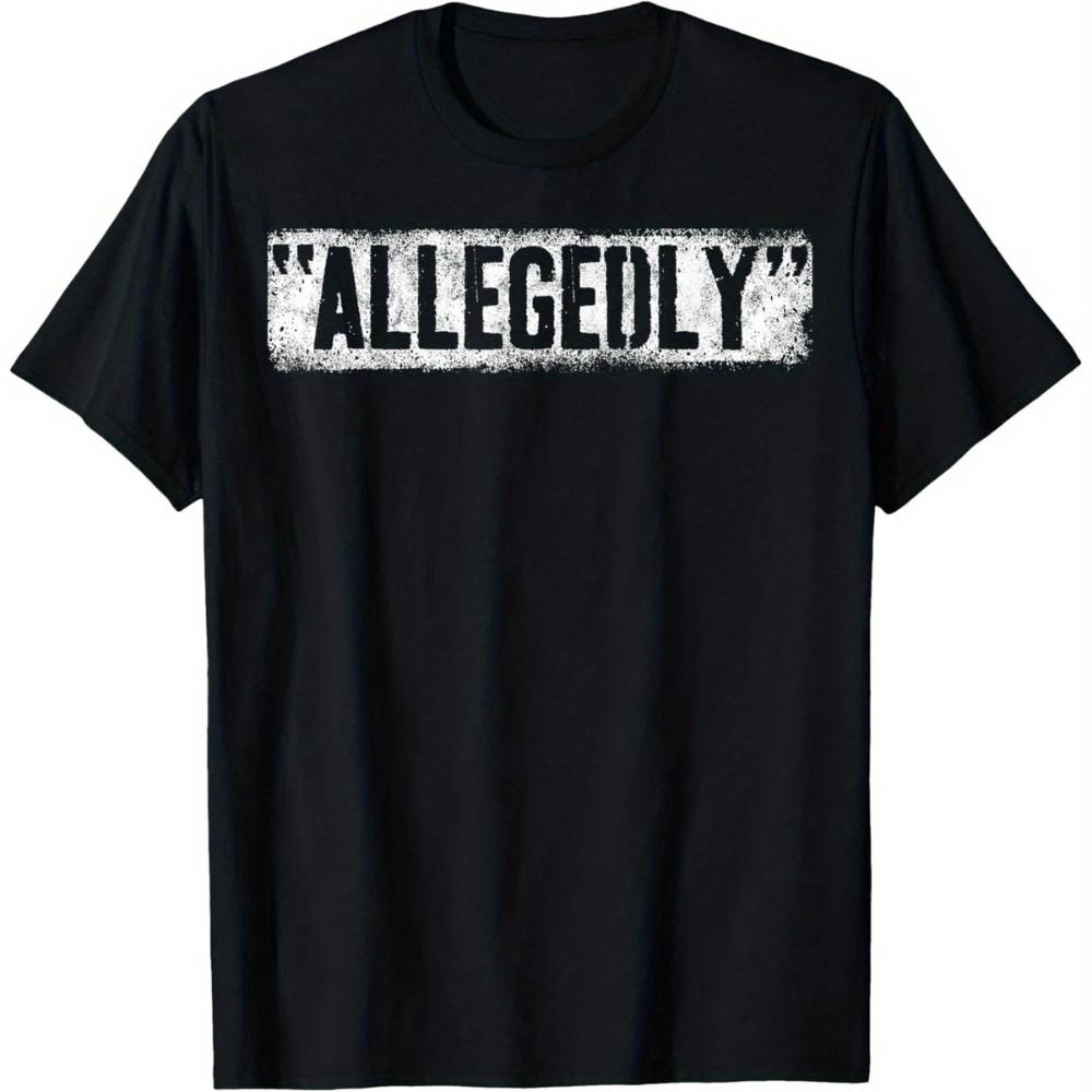 Vintage Allegedly Funny TShirt Sarcastic Humor Meme Graphic T Shirt Unisexs Cotton Tee Unisex Summer Oversized Novelty Streetwear S