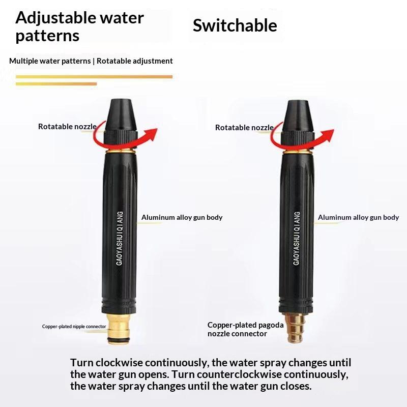 High Pressure Water Hose Nozzle, Booster Design With 3 Spray Modes, Adjustable Water Sprayer For Car Washing Home Daily Cleaning