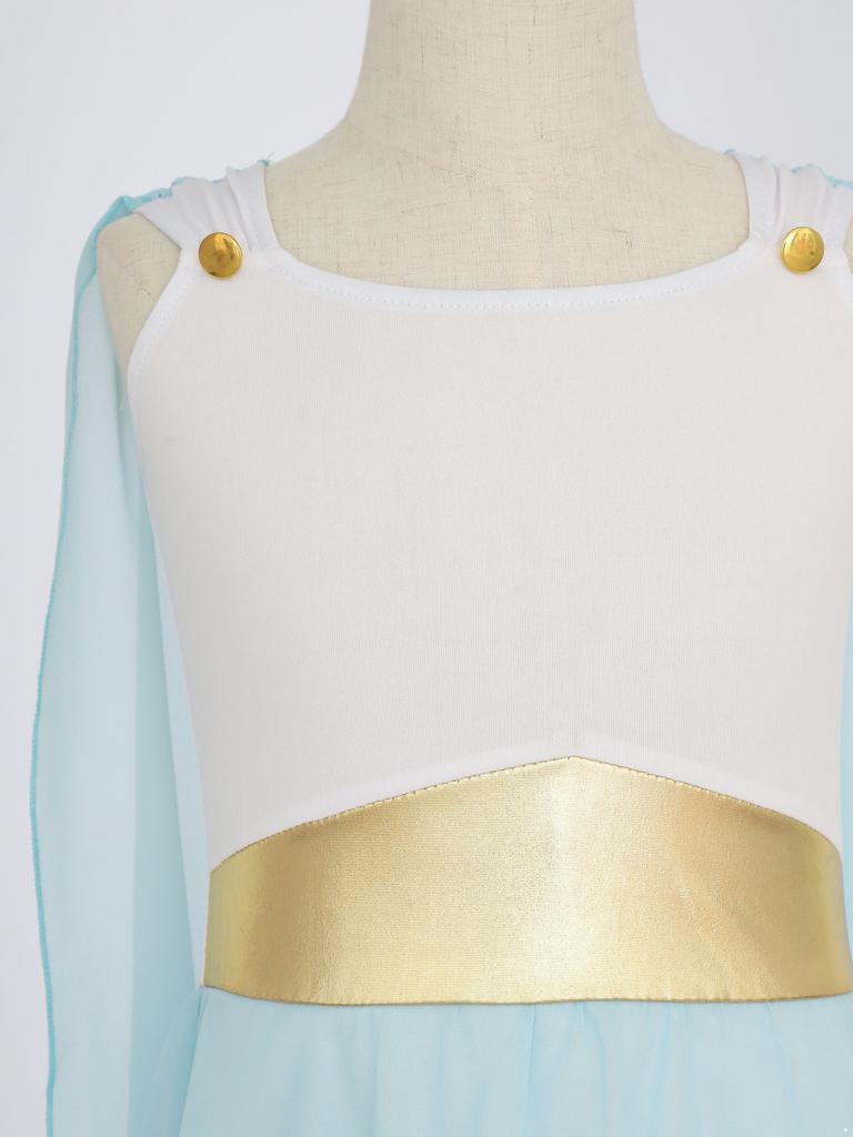 Kostium greckiej togi dla dziewczynki Bezrękawa asymetryczna zwiewna sukienka Starorzymska bogini Halloween Cosplay suknia