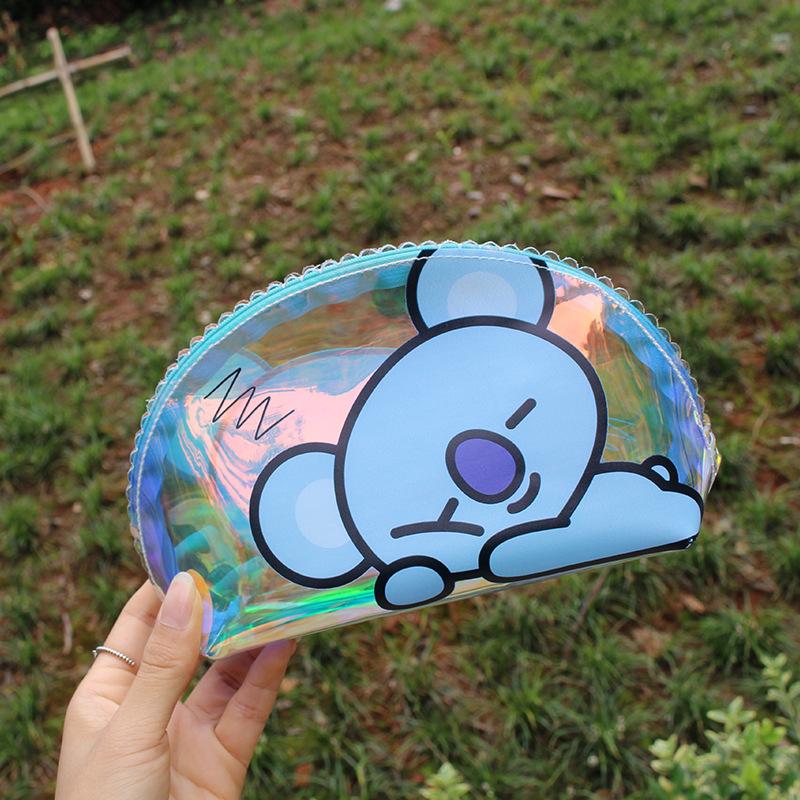 Buy New BTS BT21 Laser Semi-transparent Cute Animal Pencil Bag