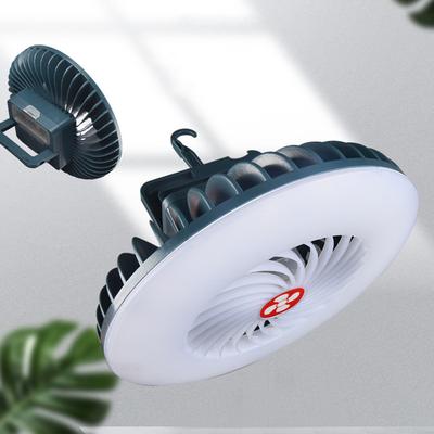 Přenosný kempingový ventilátor se skládacím stativem LED lampa Mini stolní ventilátor USB dobíjecí 2400mAh