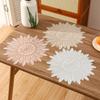 Feather Pattern Round Placemat PVC Creative Non Hollow Insulation Mat Light Luxury Restaurant Coffee Dining Table Decoration Mat