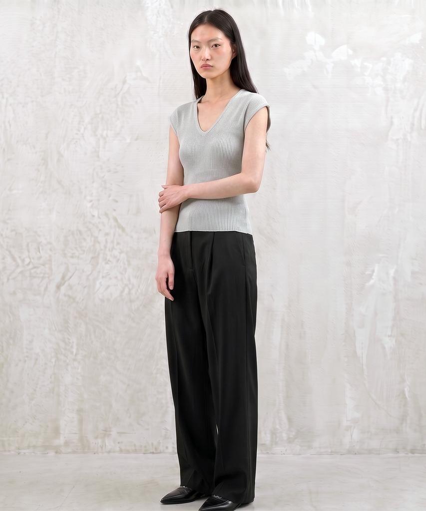 KIMDOH Silenzio V-Neck Top Light Gray