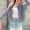 Frühling Herbst Gestrickte Strickjacke Damen Lässige Pullover Mäntel 2026 Langarm Lässige Strickjacken Elegante Mode Neu Einfarbige Lockere O-Ausschnitt Oberteil