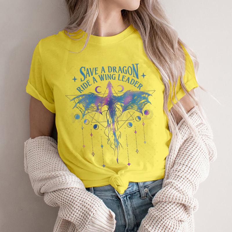 New Spring Onyx Storm Tshirt Women Short Sleeve Save A Dragon Ride A Wing Leader Basic Shirt Vintage Dragon Fashion Tshirt