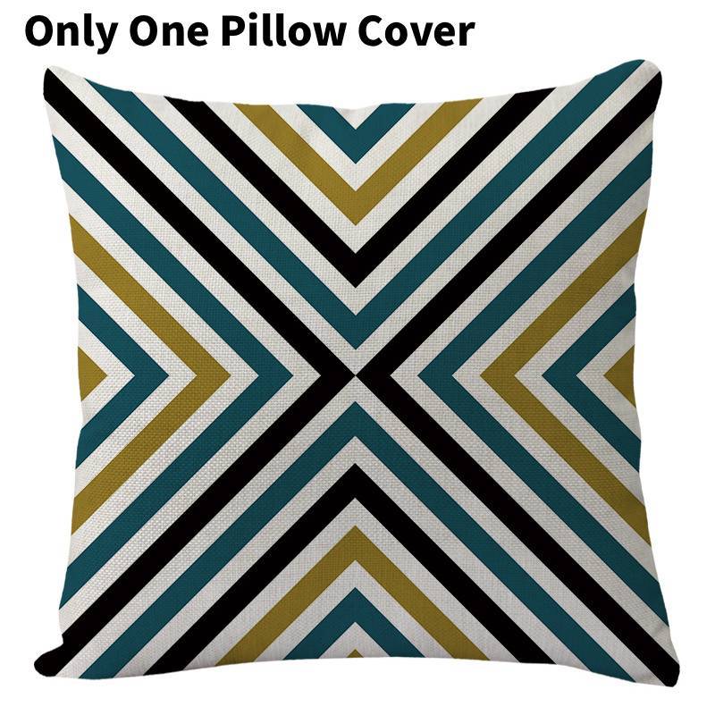 Geometric Linen Pillow Cover For Living Room Sofa Decor With Vintage Design