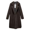 Ladies', Medium Length, Lapel, Woolen Jacket, Long Sleeved, Solid Color, Loose Fit, Casual Jacket