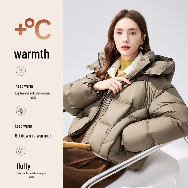 

Women s Kendall Style Hooded Short Duck Down Puffer Jacket L