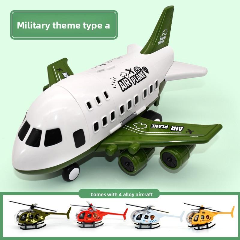 Model Airplane Toy Set With Inertia Mechanism And Storage For Boys And Kids