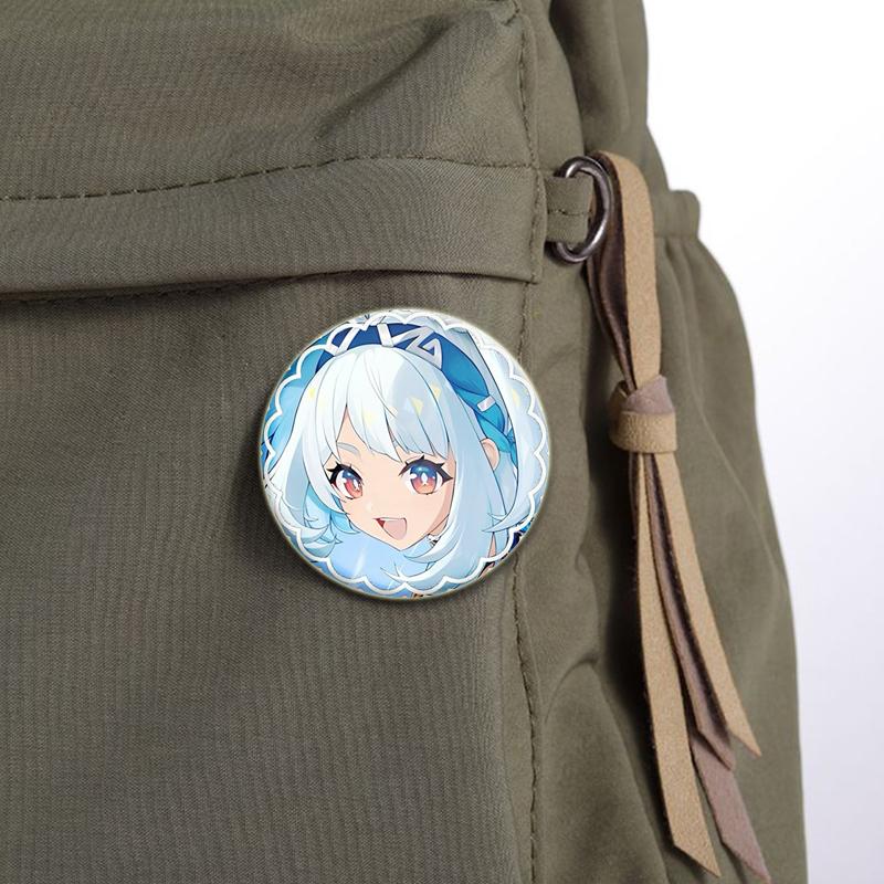 Anime Game Genshin Impact Mualani Soft Button Pins Character Kinich X Mualani Fanart Brooch Handmade Badge Fans Collection Gifts