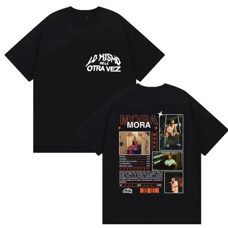 Rapper Mora Lo Mismo De La Otra Vez Tour 2025 Merch T Shirts Unisex Women Harajuku Vintage Oversized Cozy Cotton TShirt Streetwear