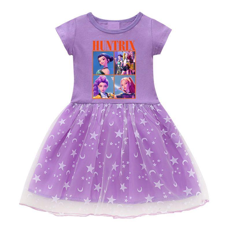 Children's Fashion Kpop Witch Hunt Dress Summer Girl Princess Tulle Dress