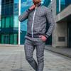 New Plaid Tracksuit Men's Sets Gentleman Jacket Sportswear Male 3D Print 2 Piece Set Sport Suit Sweatpants Chandals Man Clothes