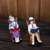 2 Piece Gothic Skeleton Couple Sitting In Rocking Chair With Book Figurine Sculpture Horror Home Decors Resins Ornaments