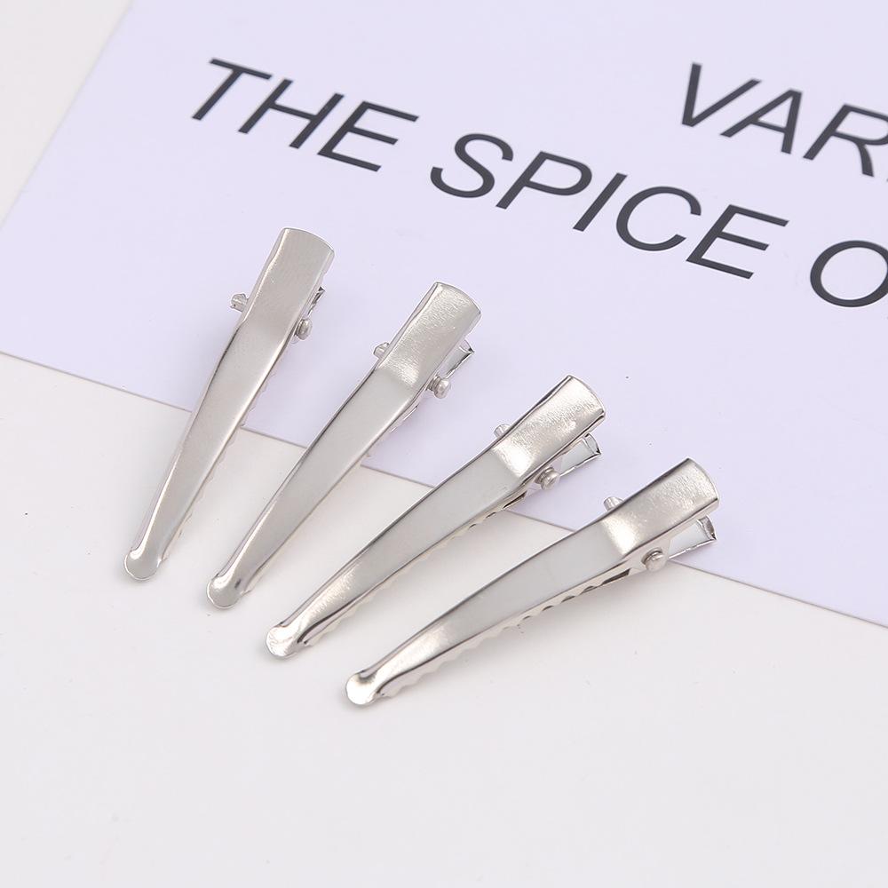 Stylish Silver Duckbill Clip | Handmade Jewelry Accessory | Fishmouth Thin Square Kids' Pointed Hair Clip