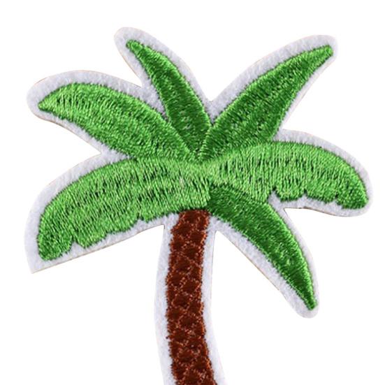 5Pcs Coconut Palm Tree Embroidered Patch Iron on Patch DIY Sewing