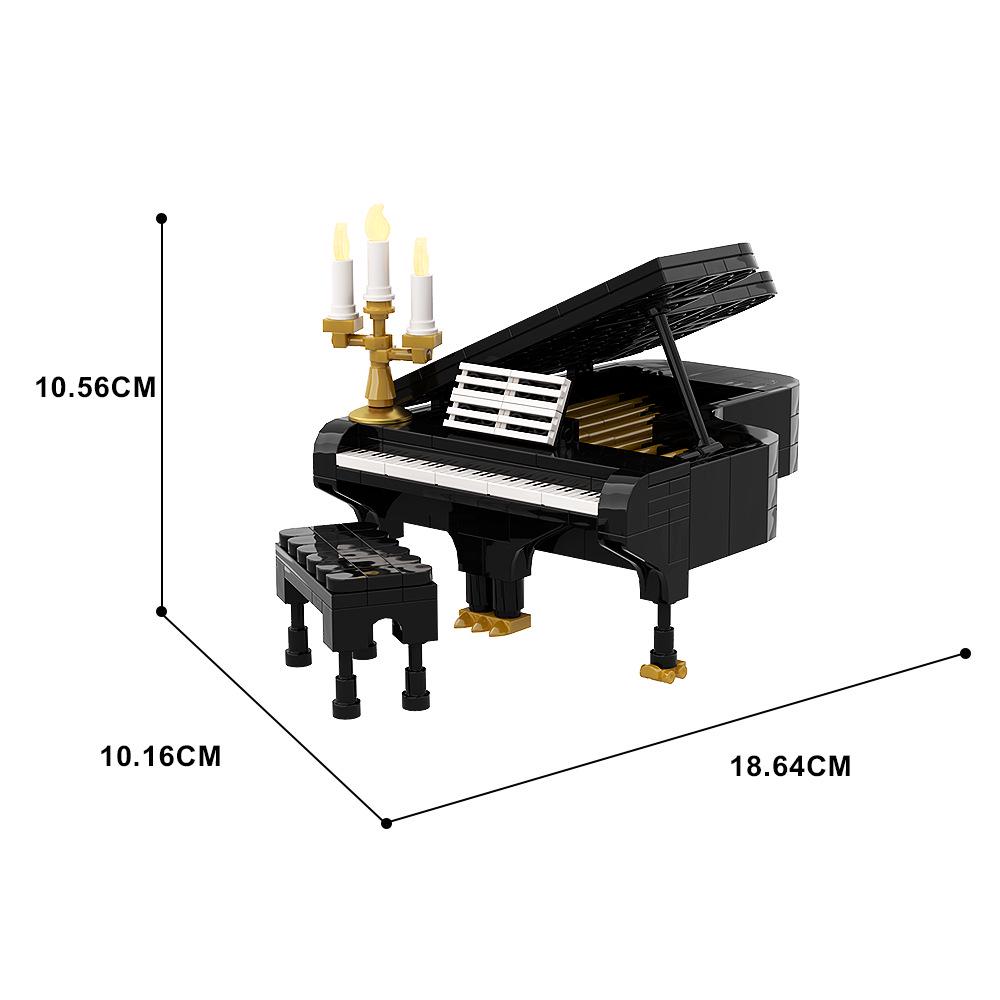 MOC Piano Building Blocks - Mini Musical Instrument Model, Compatible with Lego