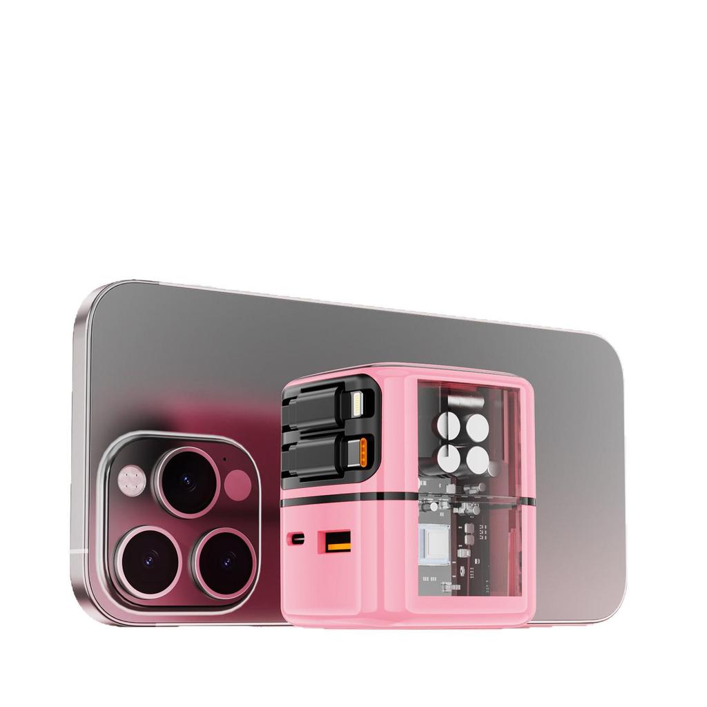 35W GaN Pull-Out Charger with A+C Port for Apple & Huawei