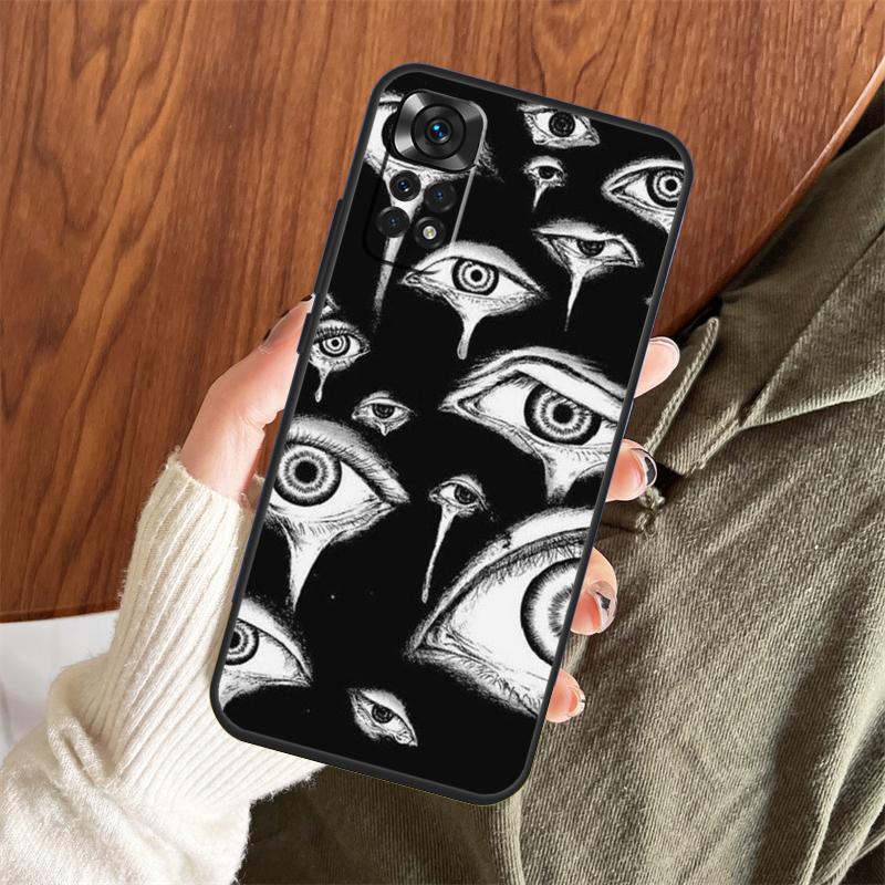 Scary Face Eyes Case For Xiaomi Redmi Note 14 Pro 13 12 11 10 15 Pro Plus Redmi 15 C 13 10C 12C 13C 14C Cover