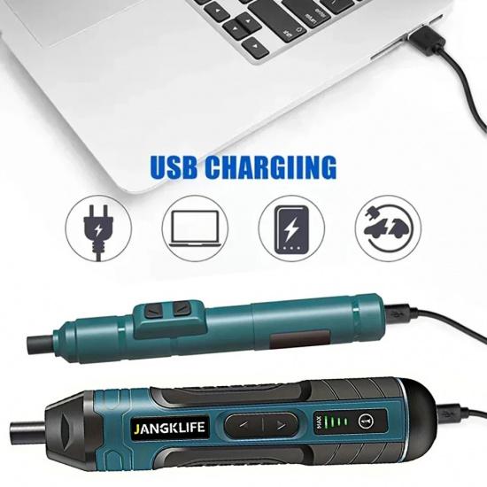 JANGKLIFE Cordless Electric Screwdriver Rechargeable 1300mah Lithium Battery Mini Drill 3.6V Power Tools Set