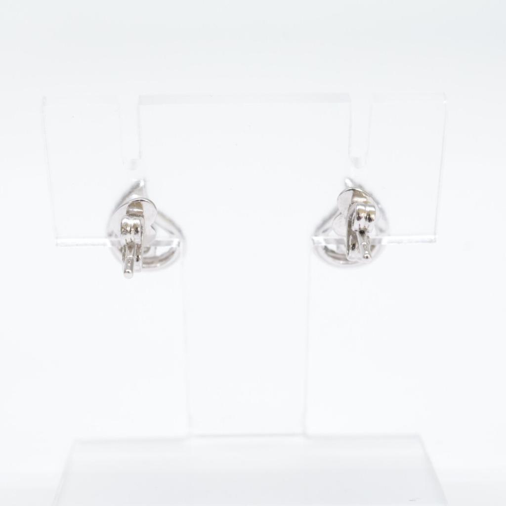 PonteVecchio [Excellent Condition] 750 D020 Engraved Teardrop Motif with Diamonds Earring White goldUsed
